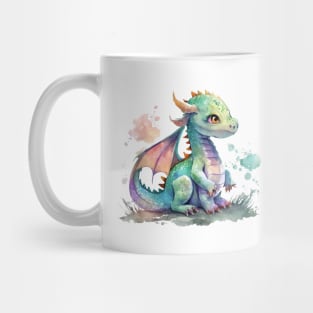 little Cute Dragon watercolor Mug